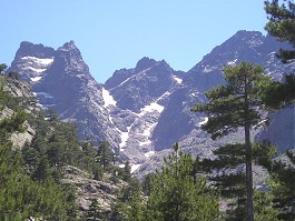 Landskab ved Haut Asco (Korsika)