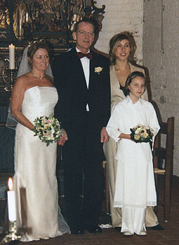 Pia, Noah, Anne Katrine og brudepige Claudia