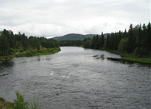 Dalar-elven som flyder gennem Dala-Floda